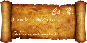 Csuvár Mária névjegykártya