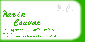 maria csuvar business card